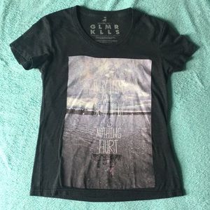 Dark Grey Glamour Kills Graphic Short Sleeved Tee